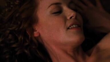 Charlize Theron and Connie Nielsen naked and sex scenes in Devil's Advocate (1997)