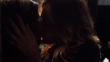 Priscilla Faia and  Rachel Blanchard lesbic scene in You Me Here