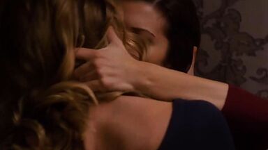 Priscilla Faia and  Rachel Blanchard lesbic scene in You Me Here