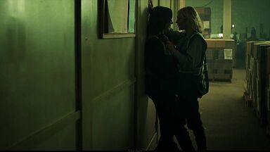 Taylor Hickson and  Amalia Holm Bjelke lesbic scene in Motherland: Fort Salem