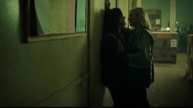 Taylor Hickson and  Amalia Holm Bjelke lesbic scene in Motherland: Fort Salem