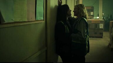 Taylor Hickson and  Amalia Holm Bjelke lesbic scene in Motherland: Fort Salem