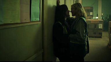 Taylor Hickson and  Amalia Holm Bjelke lesbic scene in Motherland: Fort Salem