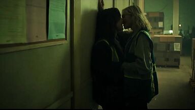 Taylor Hickson and  Amalia Holm Bjelke lesbic scene in Motherland: Fort Salem