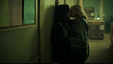 Taylor Hickson and  Amalia Holm Bjelke lesbic scene in Motherland: Fort Salem