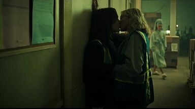 Taylor Hickson and  Amalia Holm Bjelke lesbic scene in Motherland: Fort Salem