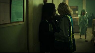 Taylor Hickson and  Amalia Holm Bjelke lesbic scene in Motherland: Fort Salem