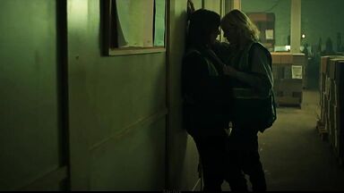 Taylor Hickson and  Amalia Holm Bjelke lesbic scene in Motherland: Fort Salem