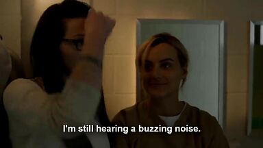 Taylor Schilling and  Laura Prepon as lesbians in Orange Is the New Black