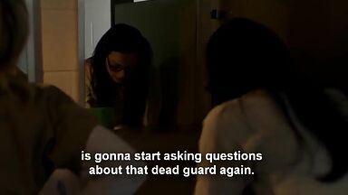 Taylor Schilling and  Laura Prepon as lesbians in Orange Is the New Black