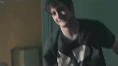 Teen girl with several guys