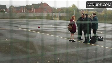 Lily Newmark flashing her schoolmates