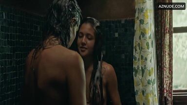 Latin girls bathing together