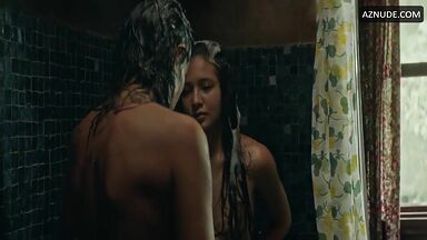 Latin girls bathing together