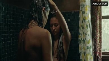 Latin girls bathing together