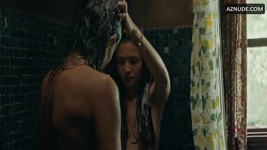 Latin girls bathing together