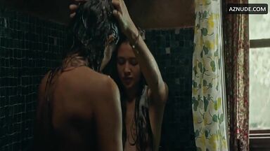 Latin girls bathing together