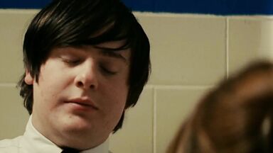 Blowing the lucky guy in school's bathroom