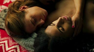 Lola Zackow and Madeleine Martin lesbian scene Dystopia