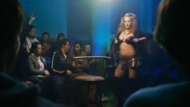 Girl with great body making a hot dance