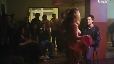 Girl with great body making a hot dance