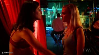 Thin blonde girl enters the world of strip-tease