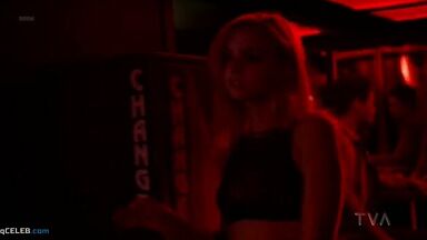 Thin blonde girl enters the world of strip-tease