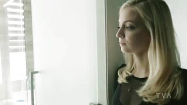 Thin blonde girl enters the world of strip-tease