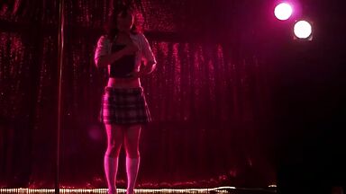 Striper with schoolgirl outfit