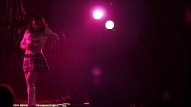 Striper with schoolgirl outfit