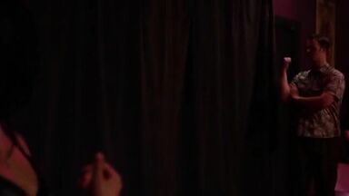 Striper with schoolgirl outfit