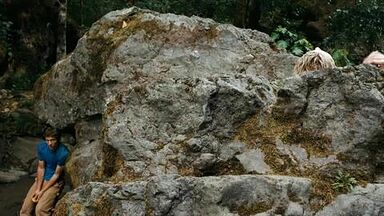 Hot blonde in the water