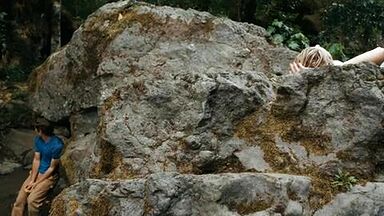 Hot blonde in the water