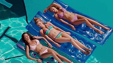 Pool party with the blondes