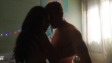 Passionate kisses and hugs with Melissa Barrera