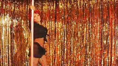 Lewd dance at the bar with a redhead