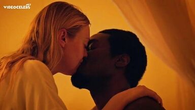 Hot kisses between a black guy and Dakota