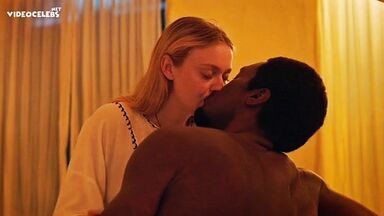 Hot kisses between a black guy and Dakota