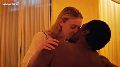 Hot kisses between a black guy and Dakota