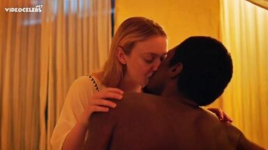 Hot kisses between a black guy and Dakota