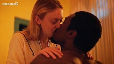 Hot kisses between a black guy and Dakota