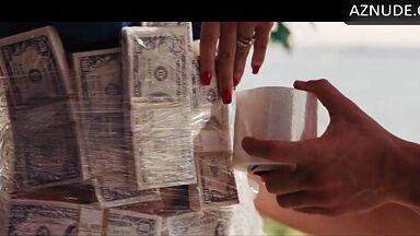 Margot make sex on a pile of money