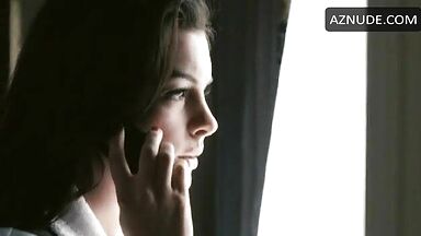 Anne Hathaway in bathrobe and underwear