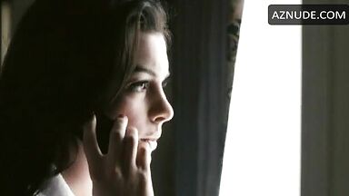 Anne Hathaway in bathrobe and underwear