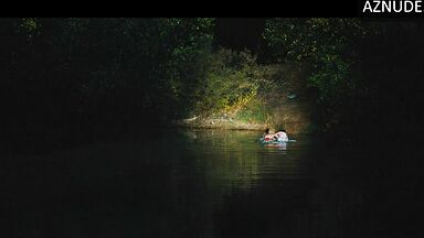 Margot Robbie caught swimming in the lake