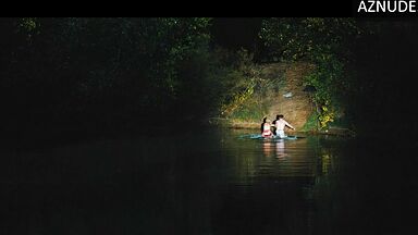 Margot Robbie caught swimming in the lake