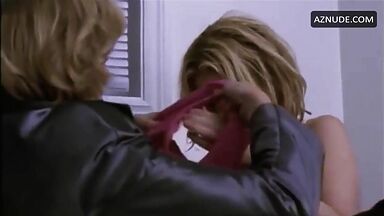 She's crying in the bathroom and only has her bra on