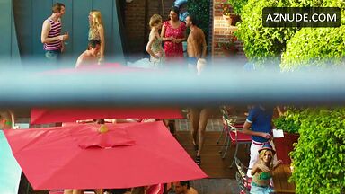 Swimsuit and kisses by the pool