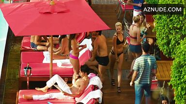 Swimsuit and kisses by the pool