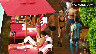 Swimsuit and kisses by the pool